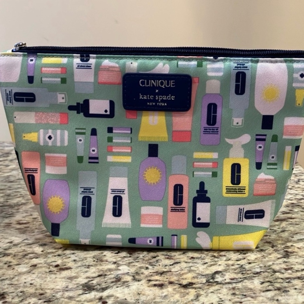 Clinique x Kate Spade Limited Edition Cosmetic Toiletries Bag Luxury Travel Gift